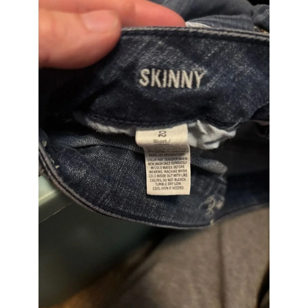American Eagle Women's Skinny Jeans Size 2 Short Dark Wash Stretch - Picture 2 of 3